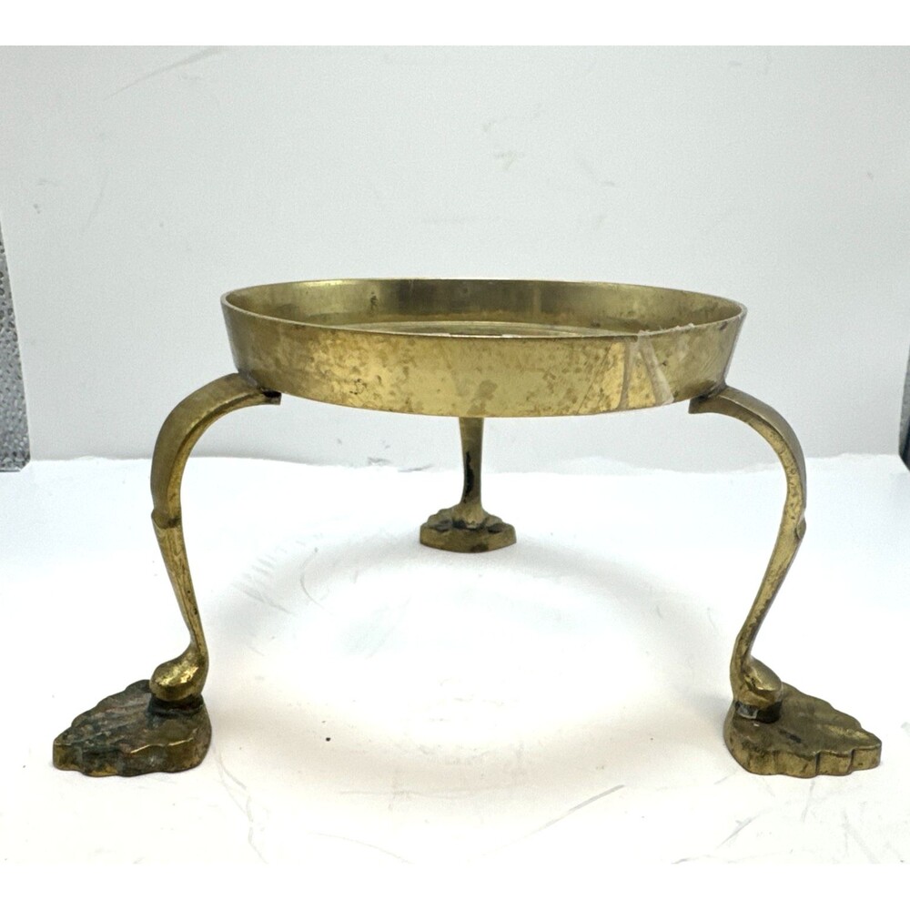Vintage Brass Victorian/Regency Orb Globe Bowl Stand Holder Footed 3.5x6